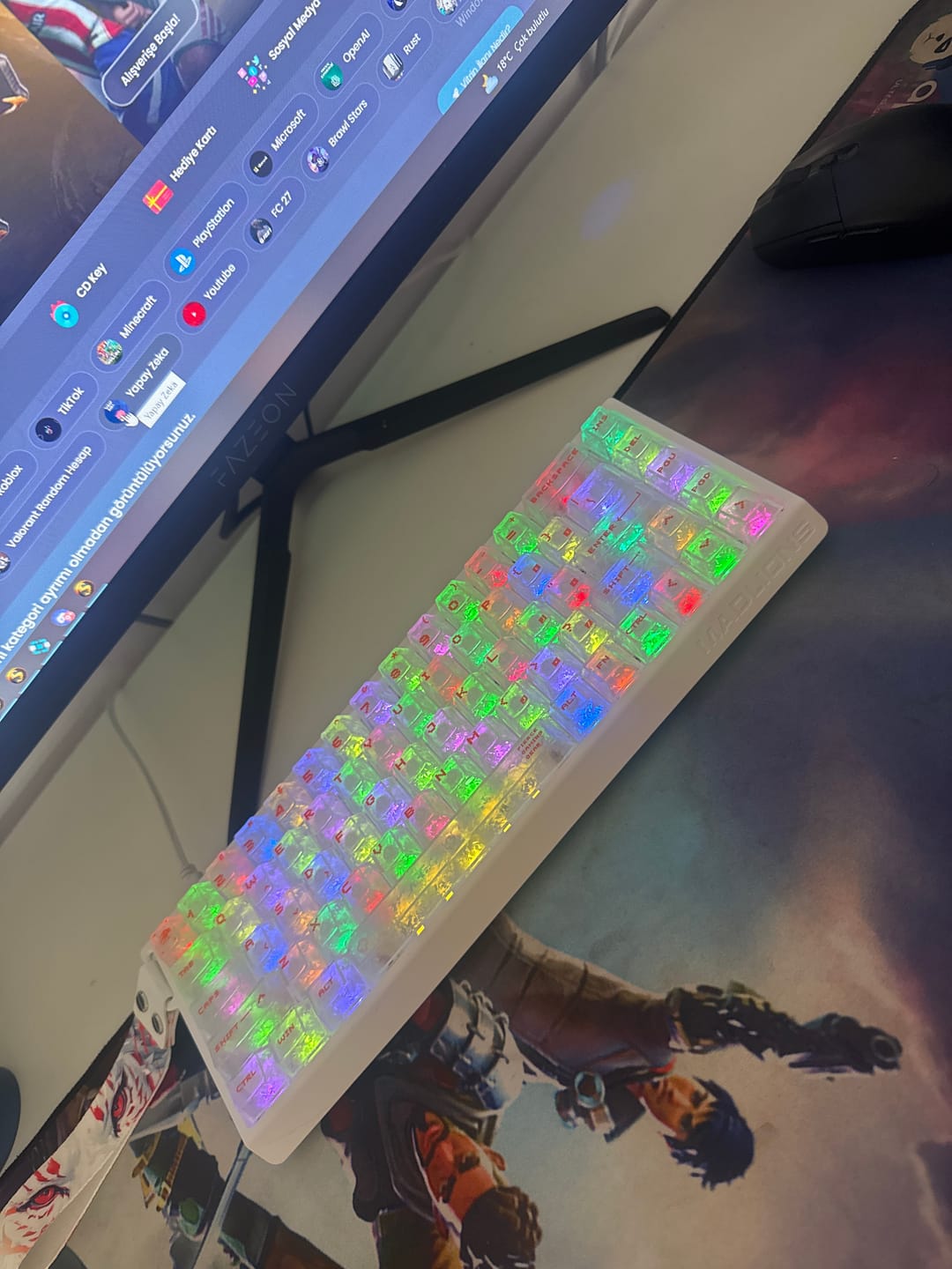 Customer photo review of FGG Madlions MAD68 HE V2 Klavye (Manyetik Switch / HE)