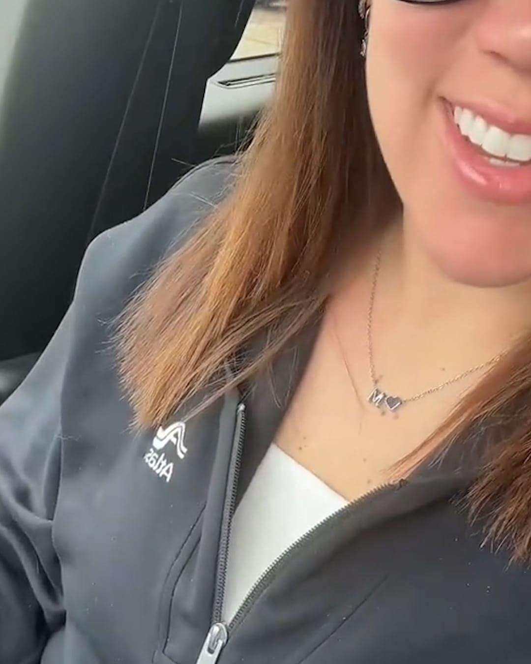 Customer photo review of Heart Initial Necklace