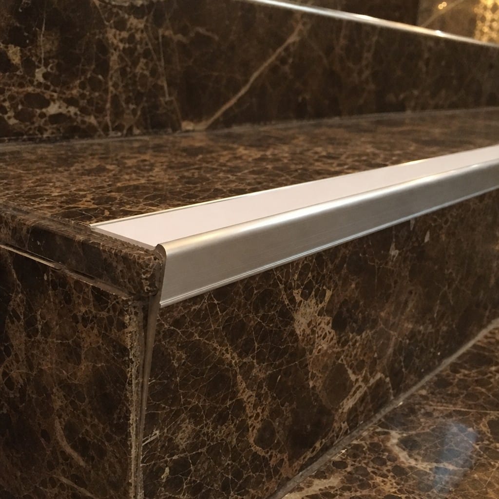 Customer photo review of Rake Back Aluminium Stair Nosing | Single Channel | 3.22m (3220mm)