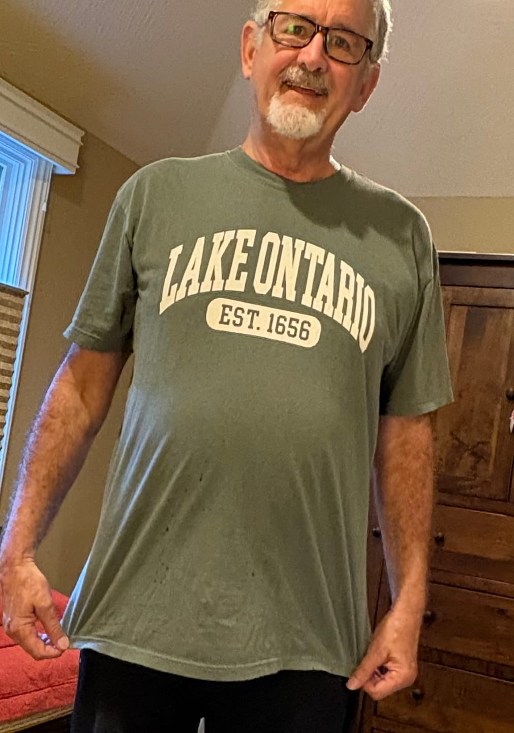 Customer photo review of Lake Ontario Varsity T-Shirt