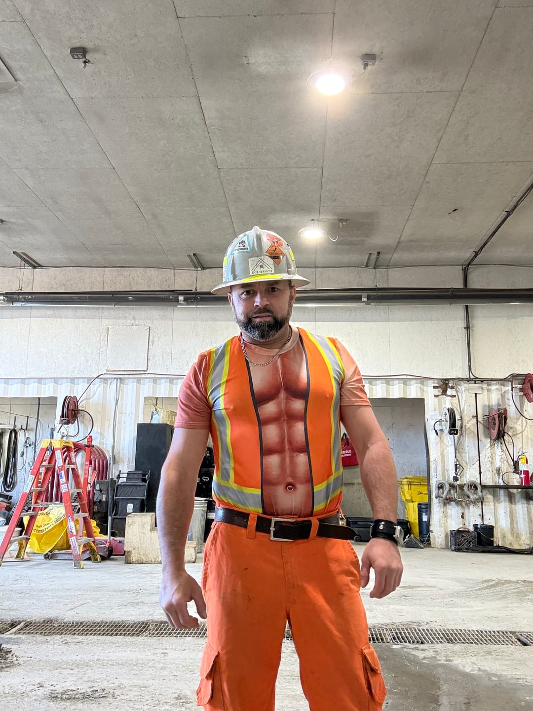 Customer photo review of Funny Construction Worker - Personalized All-Over-Print T-Shirt