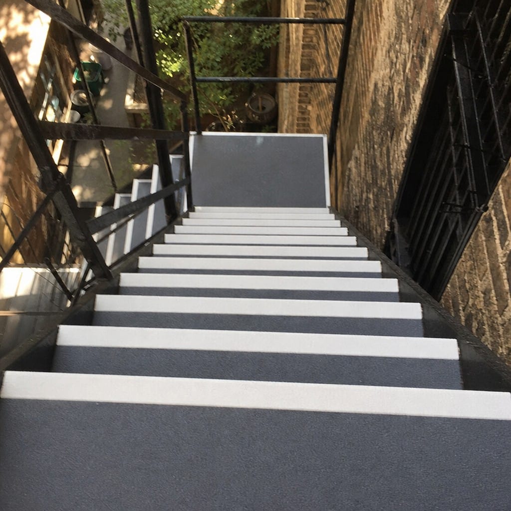 Customer photo review of GRP Stair Treads Anti Slip White Nosing Fire Resistant