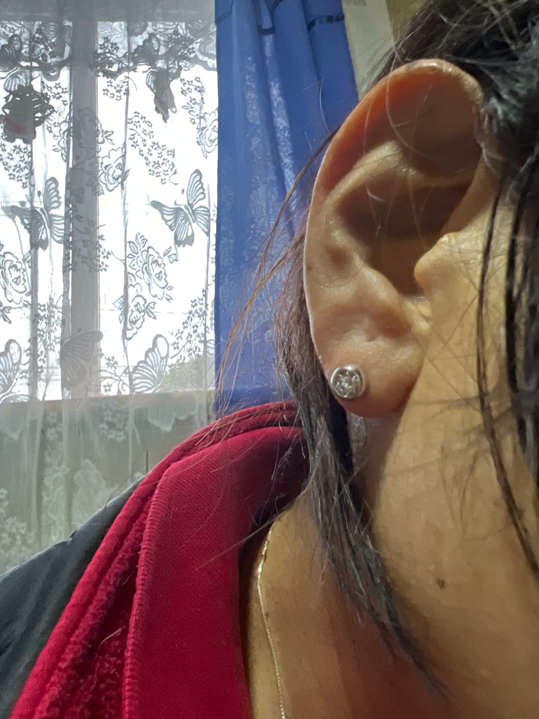 Customer photo review of Aros Dot Plata Italiana Con Moissanita-White