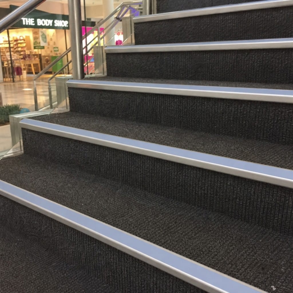 Customer photo review of Square Aluminium Stair Nosing 2.44m Single Insert