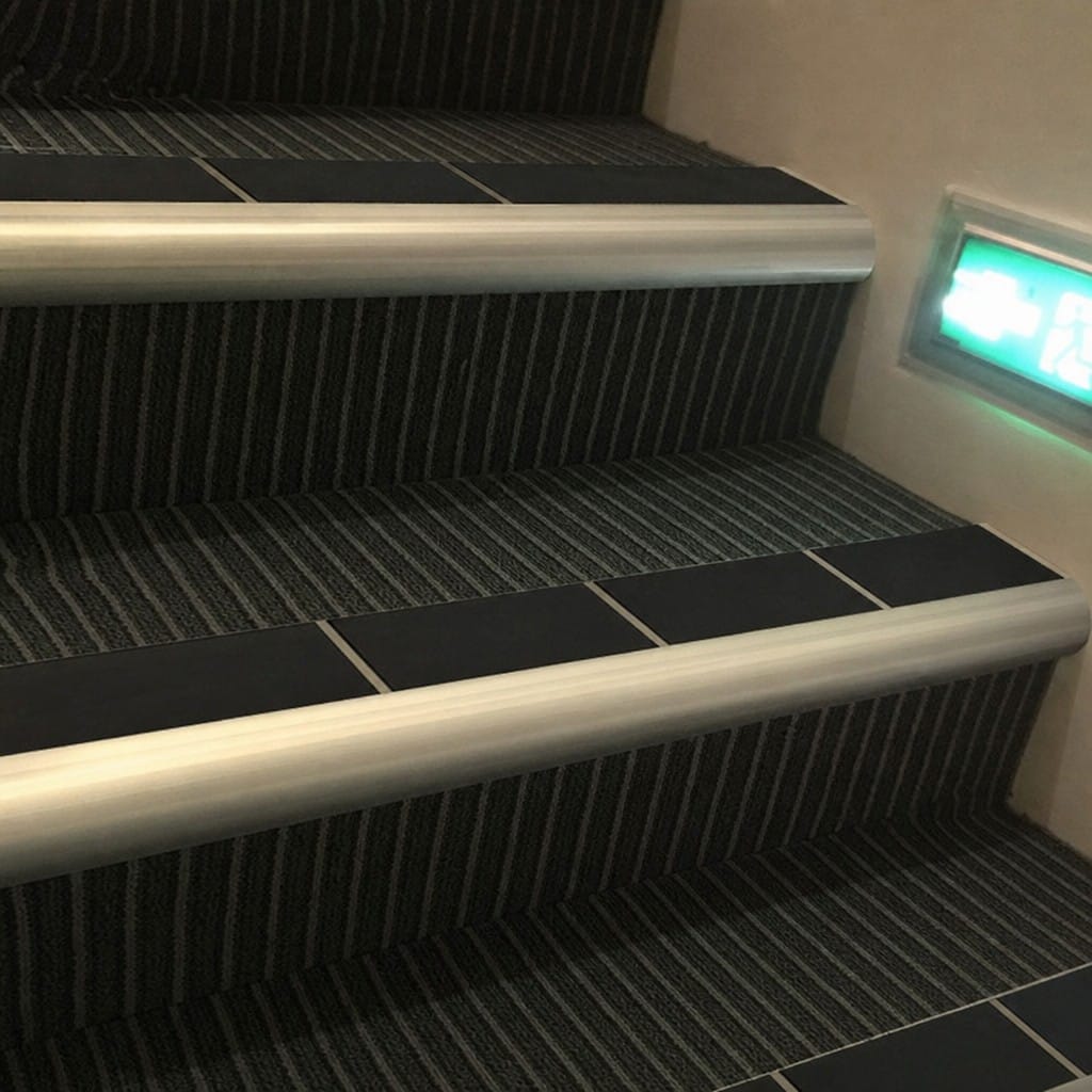Customer photo review of Medium Duty Bullnose Aluminium Stair Nosing 3.22m Double Channel