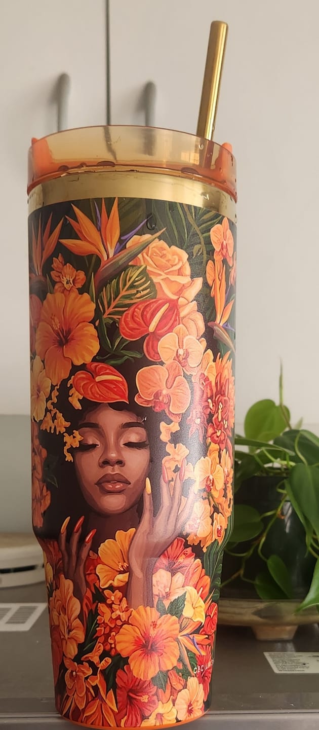 Customer photo review of Limited Edition Marigold Muse "Royalty Blossomed" 30oz FlowSip™ Insulated Tumbler