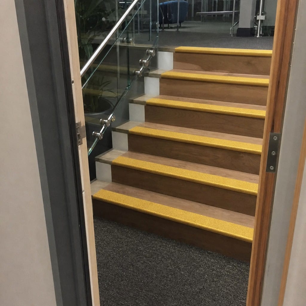 Customer photo review of MorGrip Bullnose Stair Nosing 70mm Tread Various Lengths
