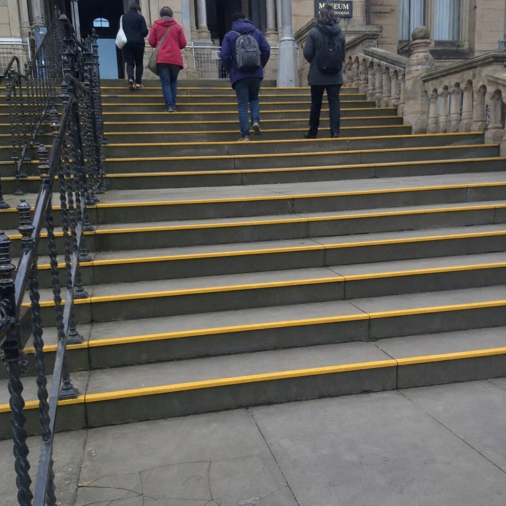 Customer photo review of Anti-Slip Stair Nosing 55 x 55mm GRP Medium Grit, 9 Colours