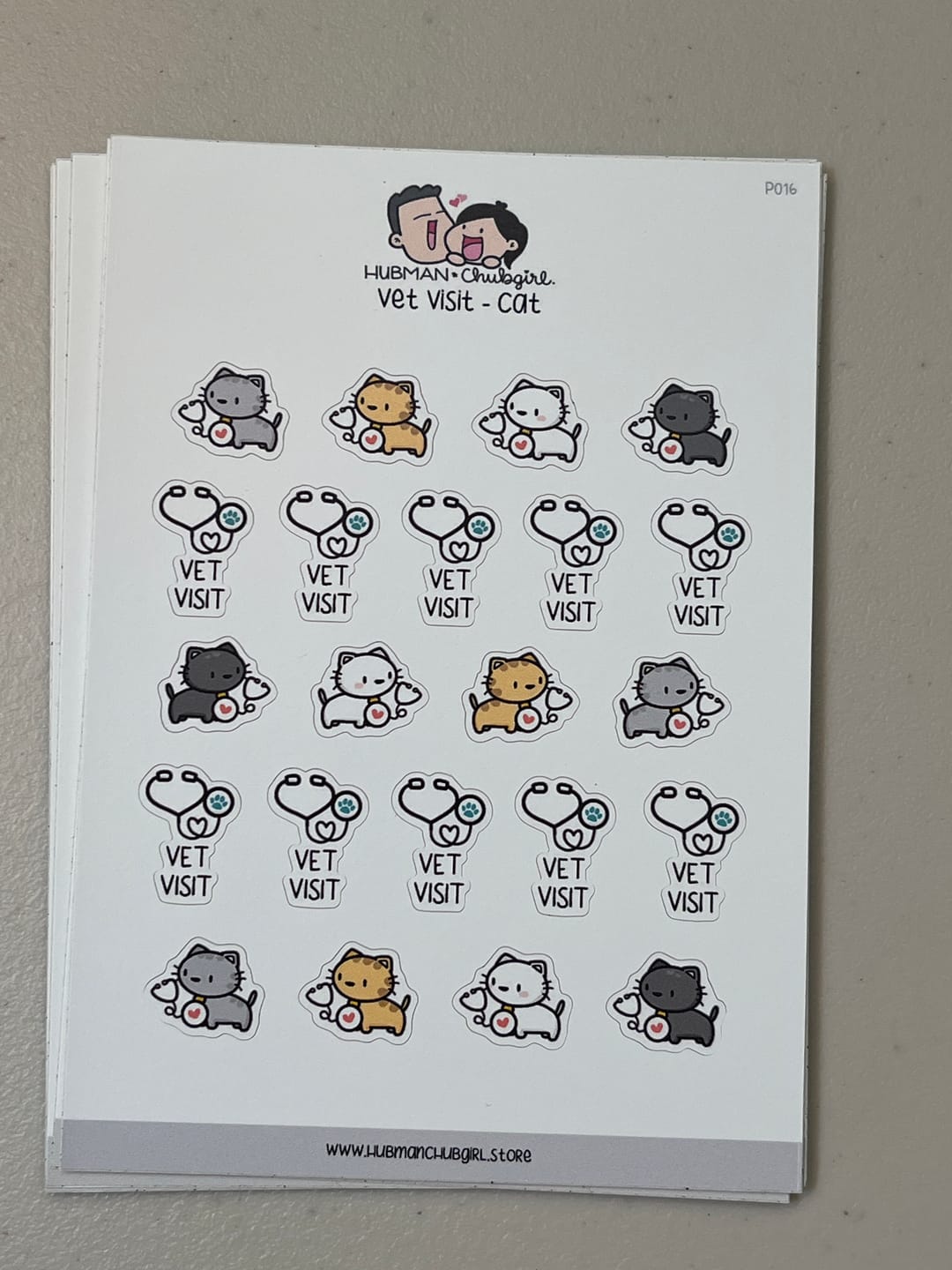 Customer photo review of Vet Visit - Cat Planner Stickers