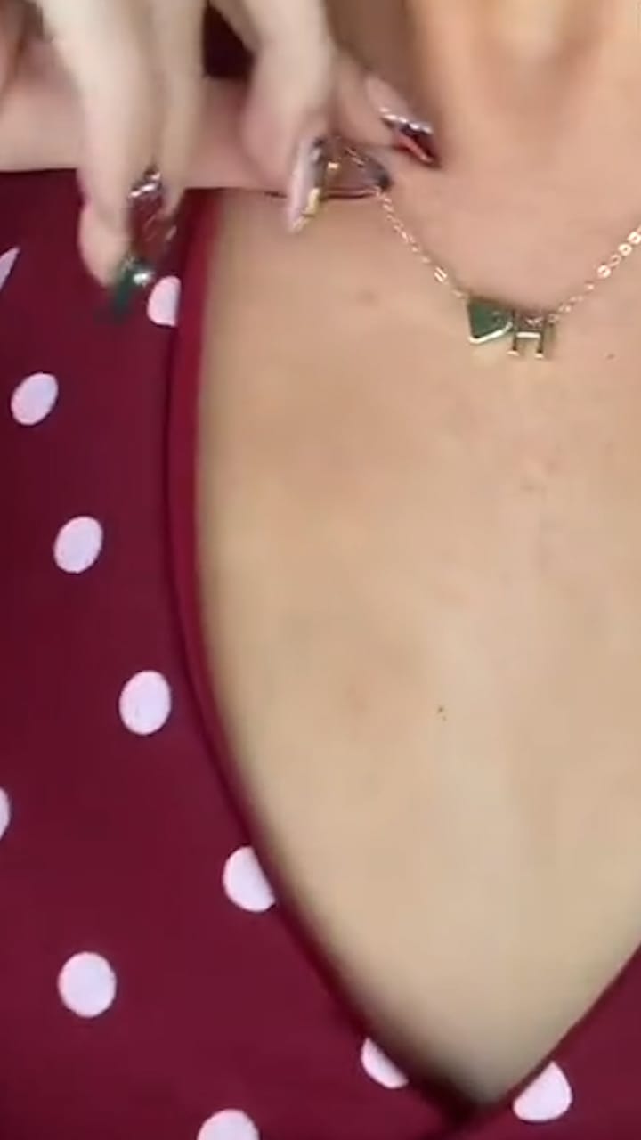 Customer photo review of Heart Initial Necklace