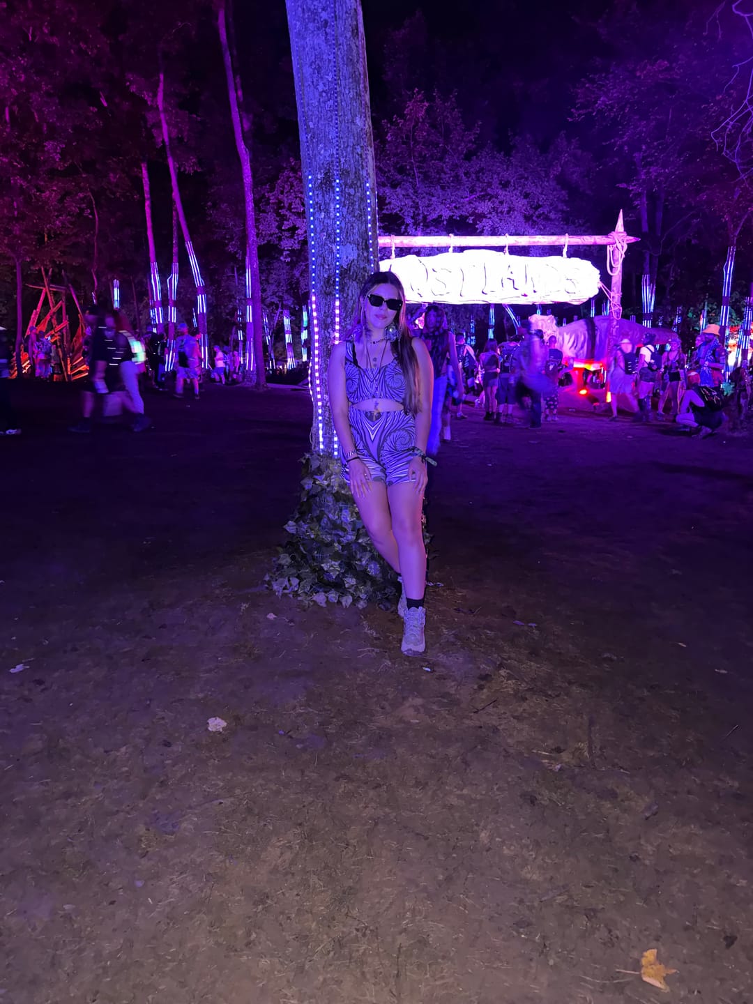 Customer photo review of Violet Vortex Hooded Romper