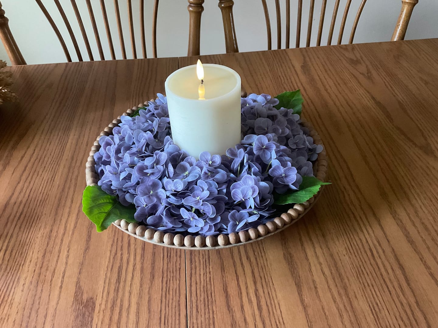 Customer photo review of Real Touch Hydrangea Candle Ring | Lilac