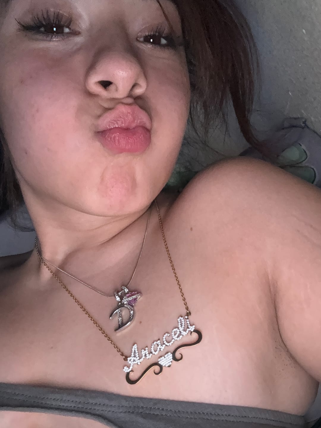 Customer photo review of Iced Heart Name Necklace
