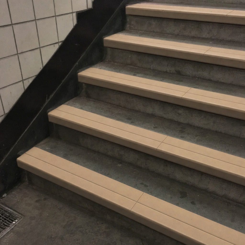 Customer photo review of Rake Back Double Channel Stair Nosing 2.44m 93mm Vinyl