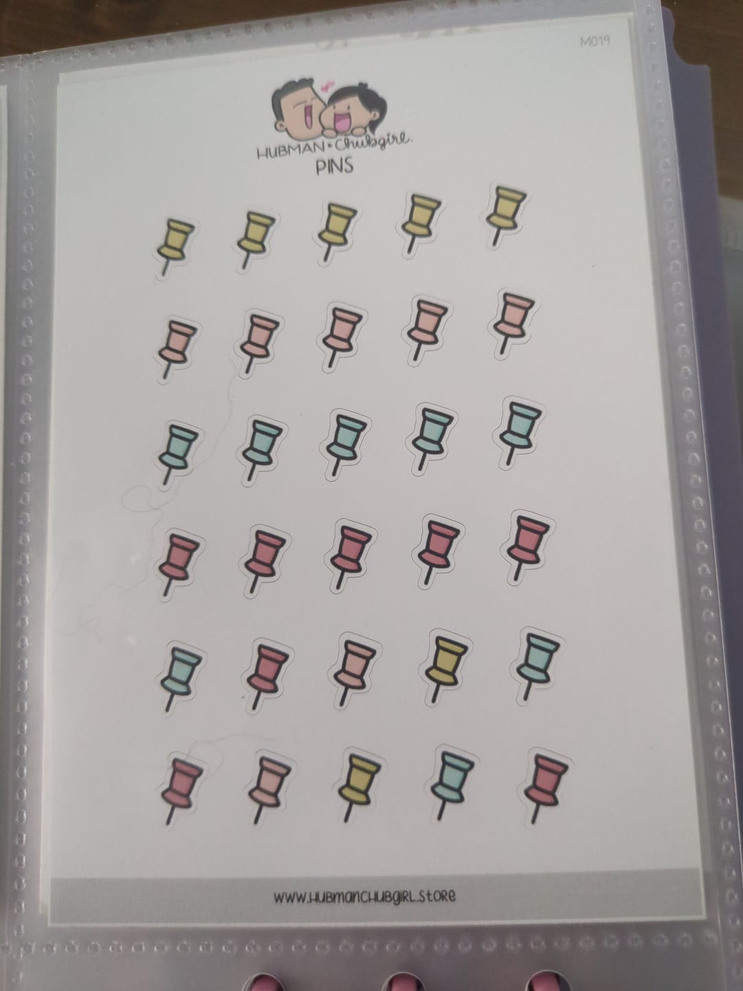 Customer photo review of Pink Pins Planner Stickers