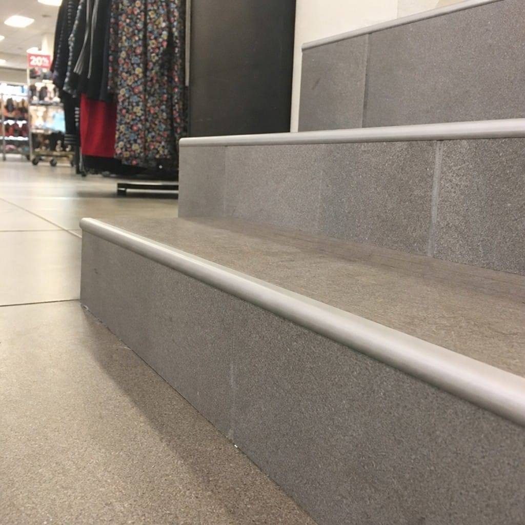 Customer photo review of LVT Stair Nosing for 5mm Click Vinyl, Rounded Anodised Aluminium 42x28mm