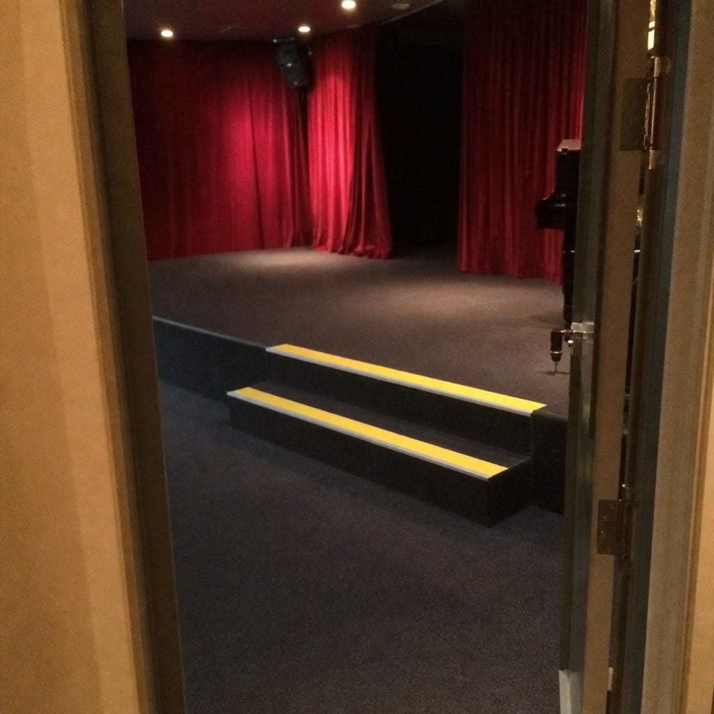 Customer photo review of Aluminium Rake Back Stair Nosing 2.44m Single Channel Ramp