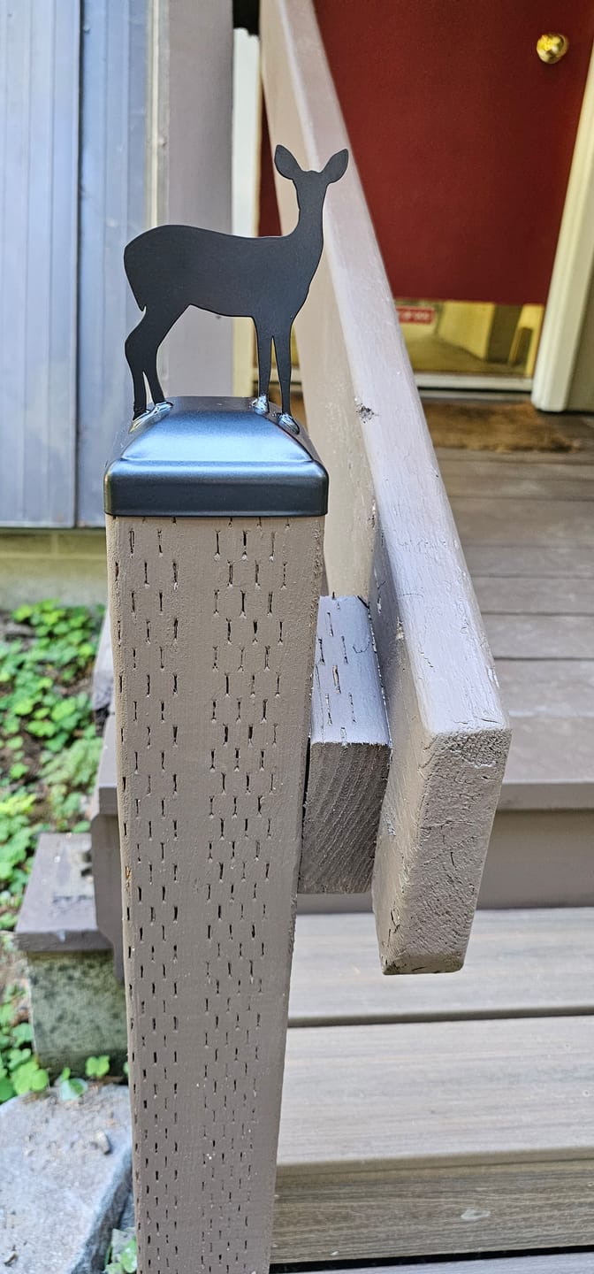 Customer photo review of Doe Fence Post Cap (Multiple Post Sizes Available)