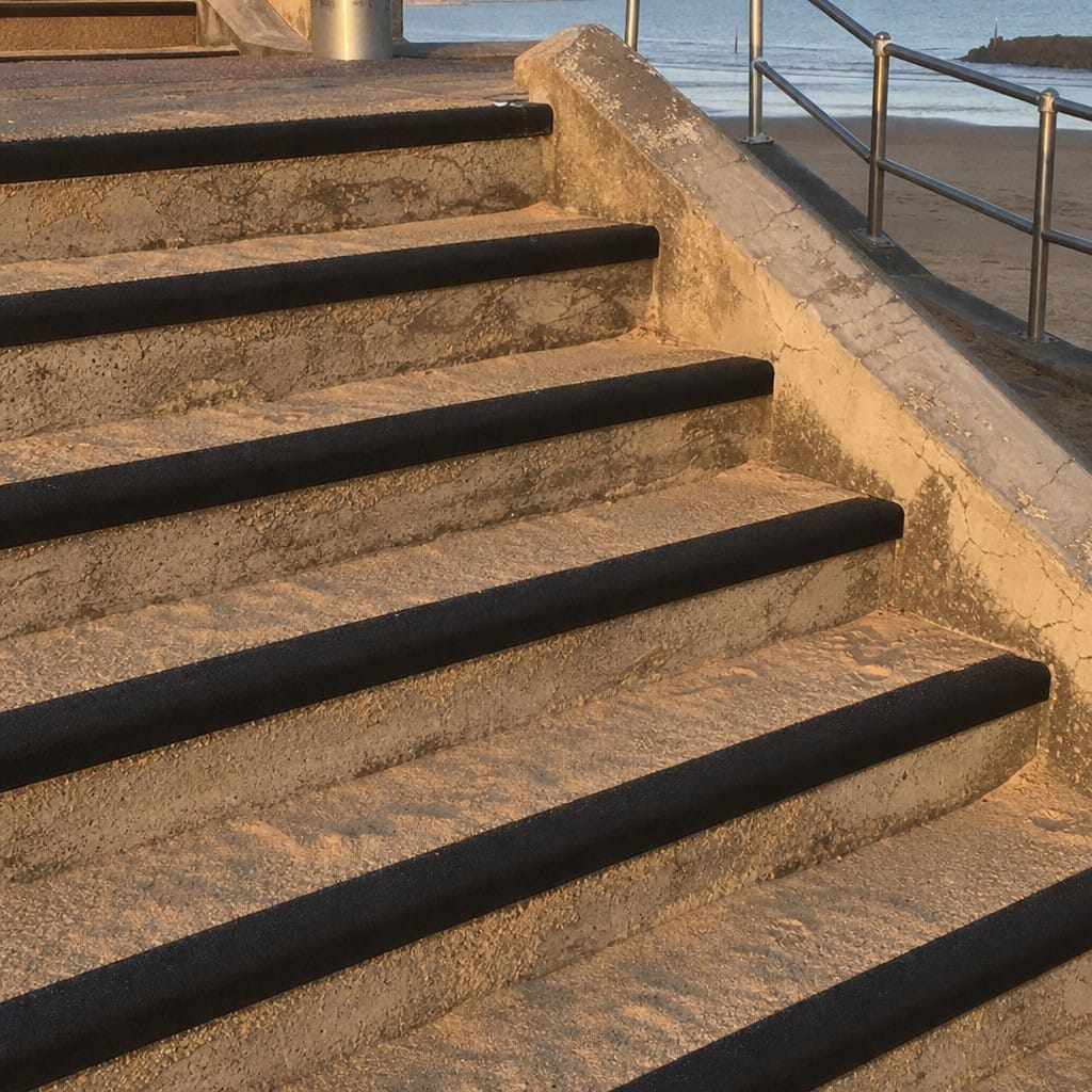 Customer photo review of Anti Slip GRP Stair Treads Black Nosing 10 Year Guarantee