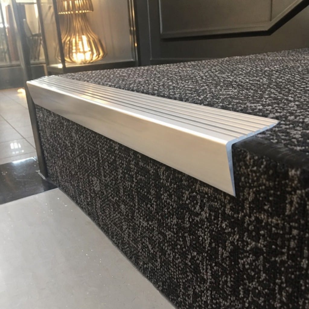 Customer photo review of Castellated Ramp Back Stair Nosing 3mm 71mm Tread Aluminium