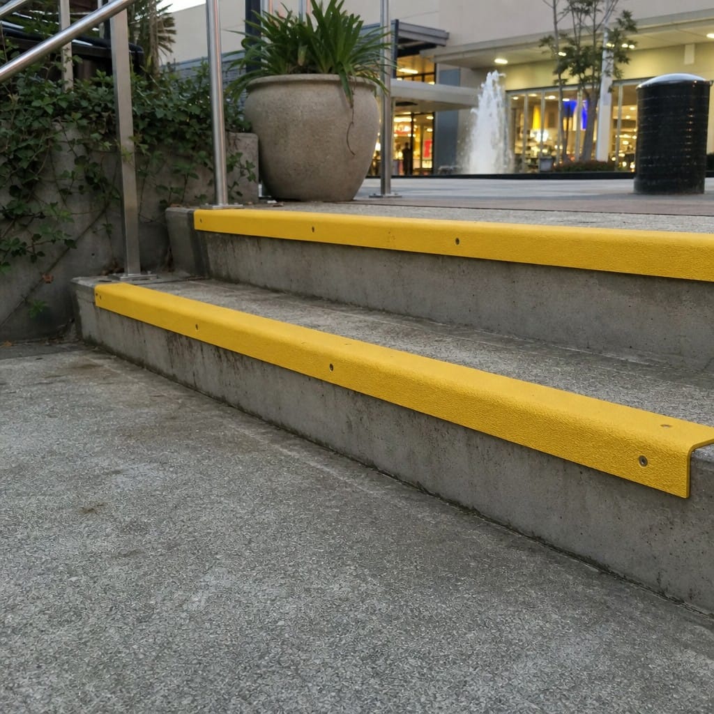 Customer photo review of Commercial GRP Stair Nosing, Anti Slip Step Edge Trim for Concrete Steps