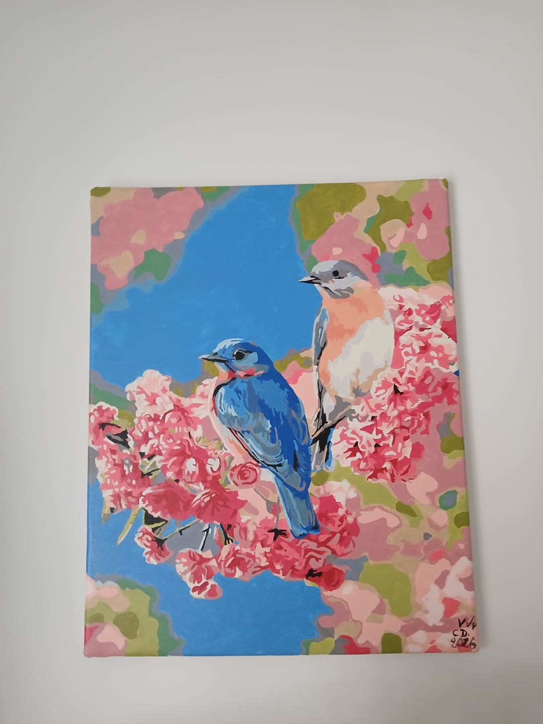 Customer photo review of Couple d'oiseaux bleus