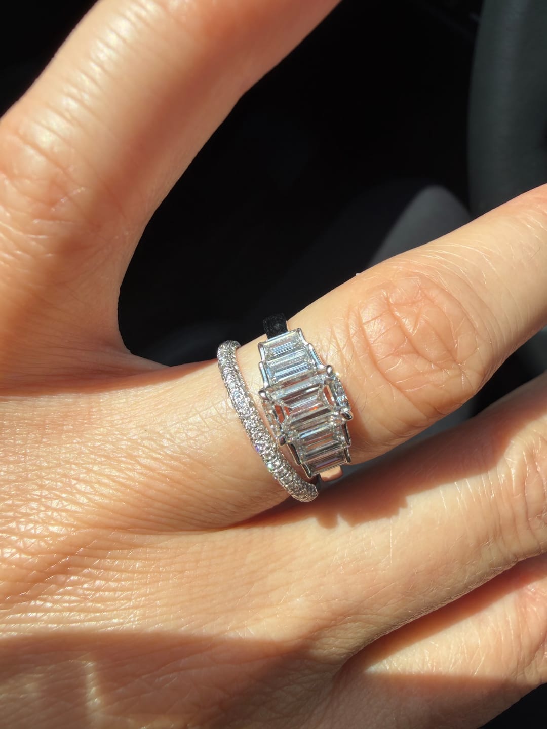 Customer photo review of Ottilie Micro Pave Half Eternity Domed Lab Grown Diamond Wedding Band