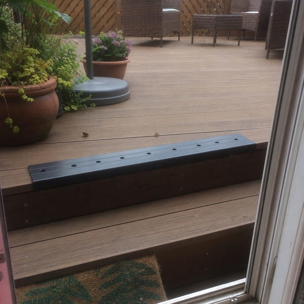Customer photo review of Safety Decking Nosing 120x45x635mm Black Anti Slip Aluminium