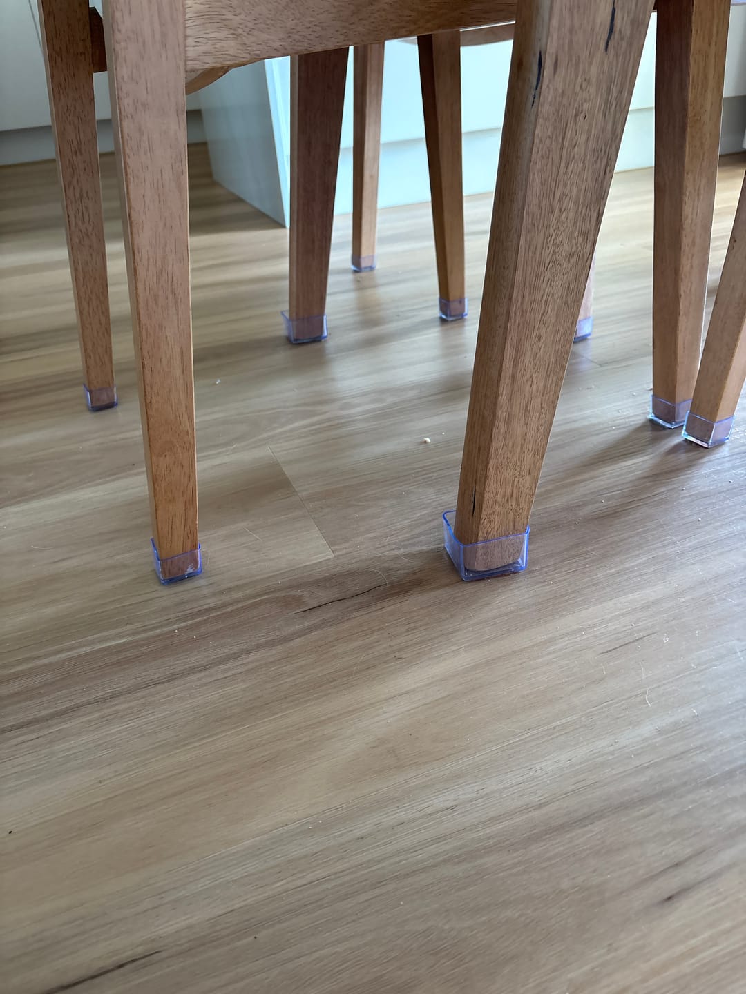 Customer photo review of Square Felt Silicone Chair Leg Protectors | Extra-Durable Chair Floor Protectors