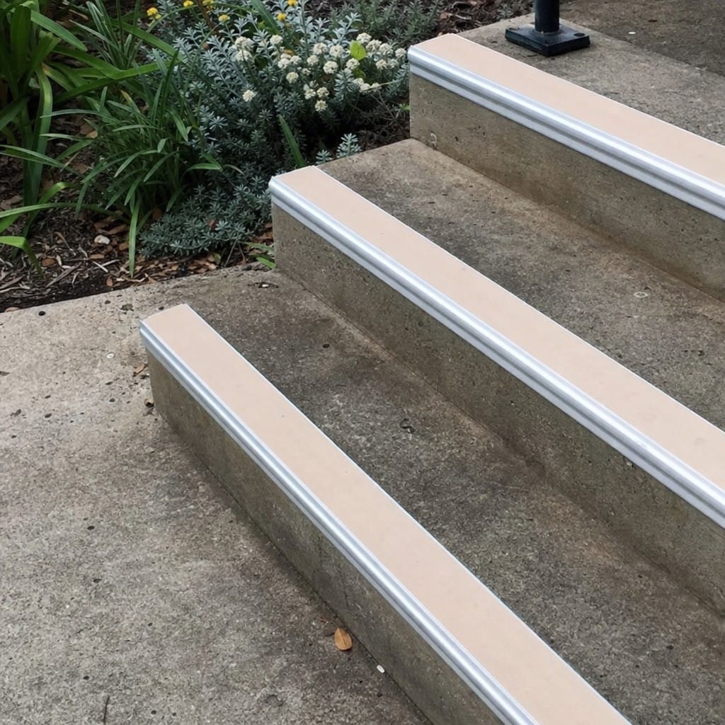 Customer photo review of Aluminium Stair Nosing 3.22m Rake Back Single Channel