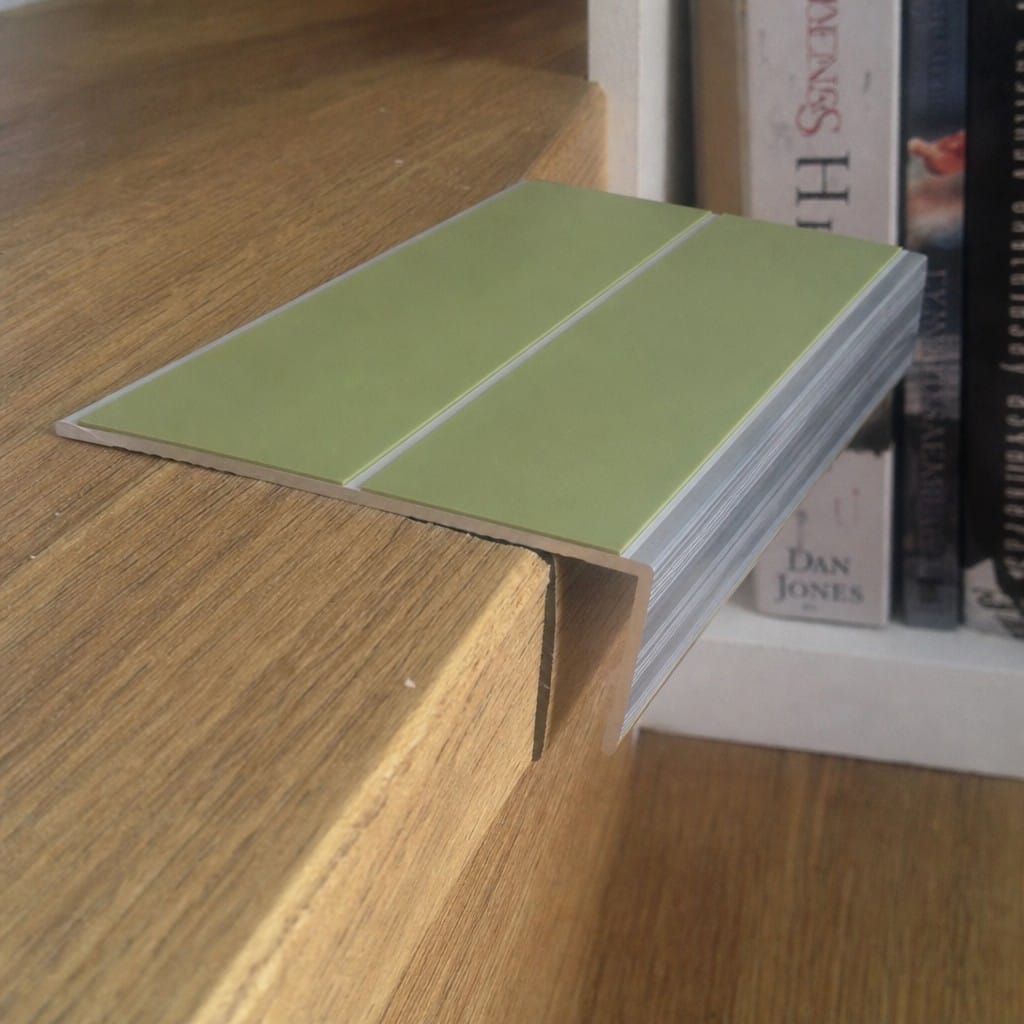 Customer photo review of Aluminium Stair Nosing 85mm Square Edge, Double Channel, 2.44m-3.22m
