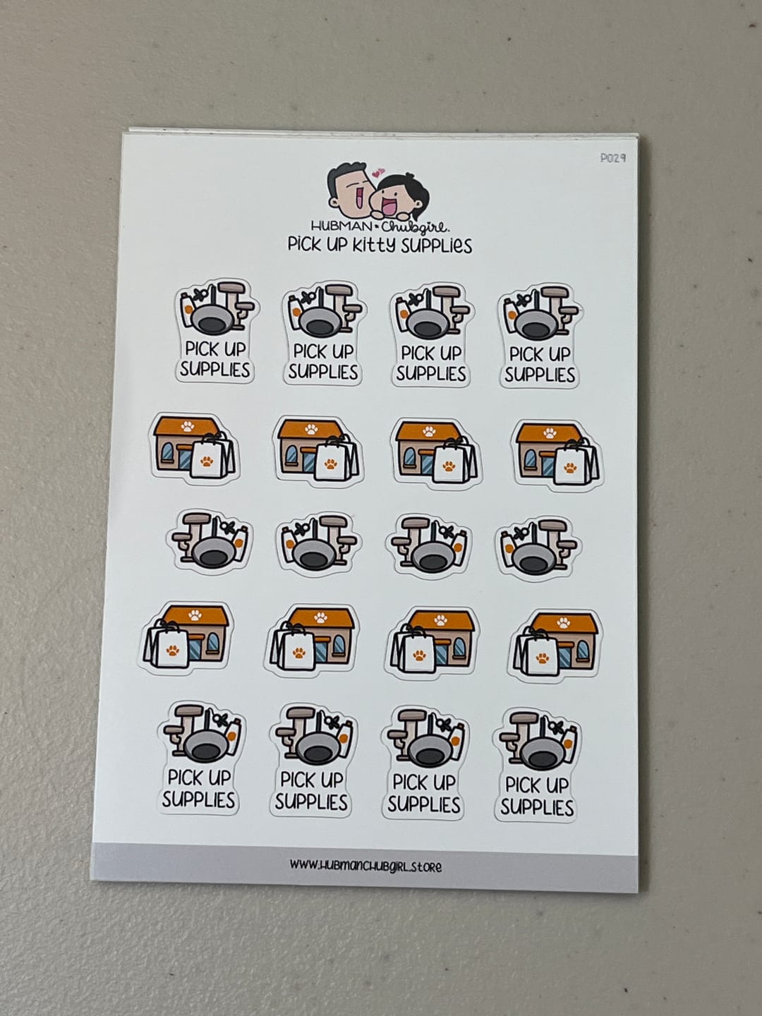 Customer photo review of Pick Up Kitty Supplies Planner Stickers