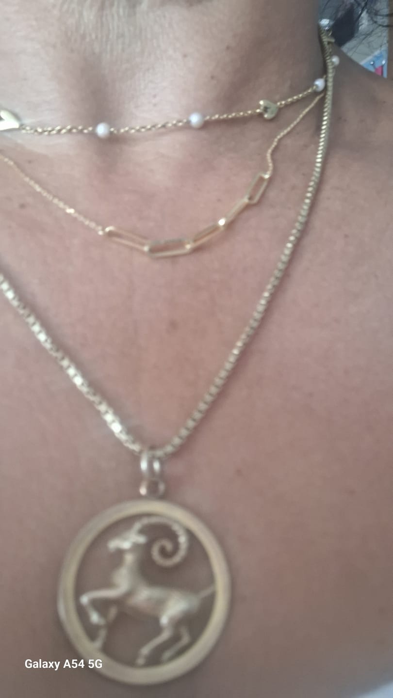 Customer photo review of Gold Essential Fusion Paperclip Necklace in 9K Gold
