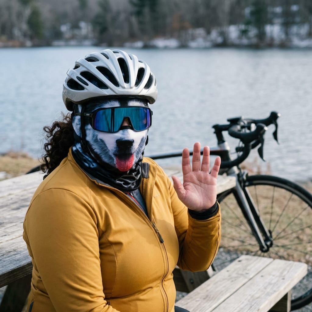 Customer photo review of Animal Masks for Winter Rides