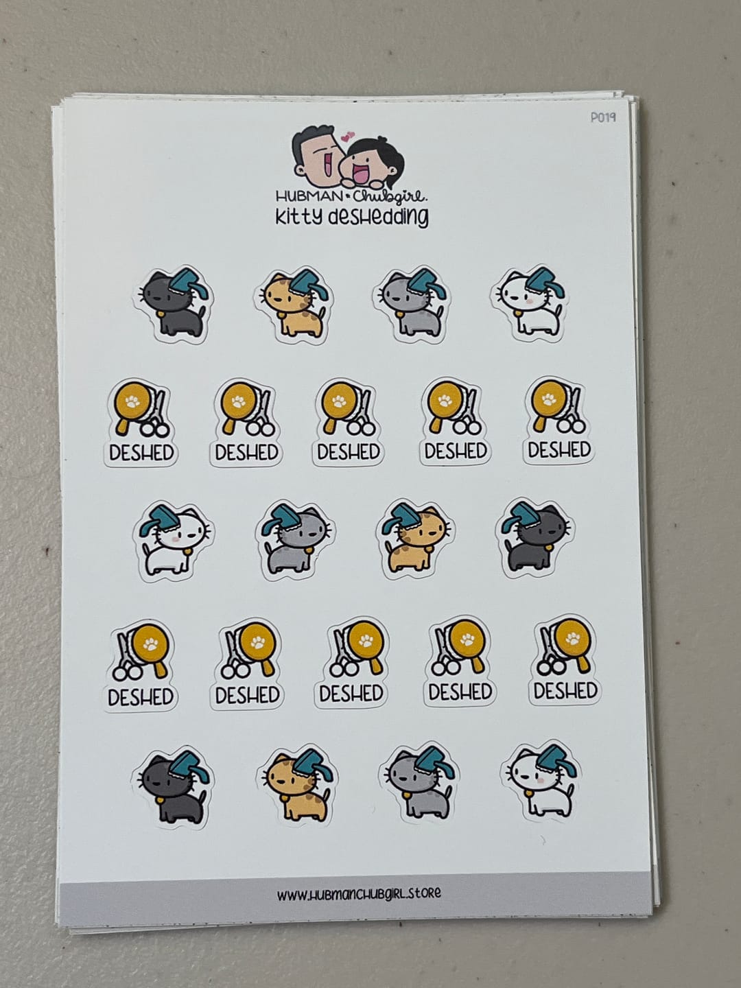 Customer photo review of Kitty Deshedding Planner Stickers