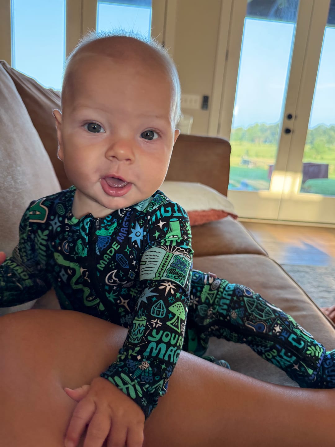 Customer photo review of The Second-Skin Footie | Mystic Mama (Blue)