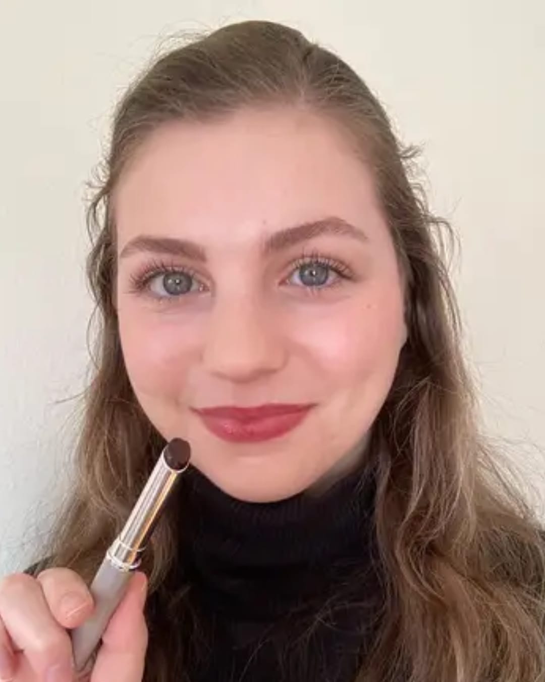 Customer photo review of Bee Stung Honey Lipstick