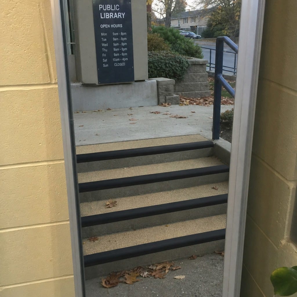 Customer photo review of Anti Slip GRP Stair Treads Black Nosing 10 Year Guarantee