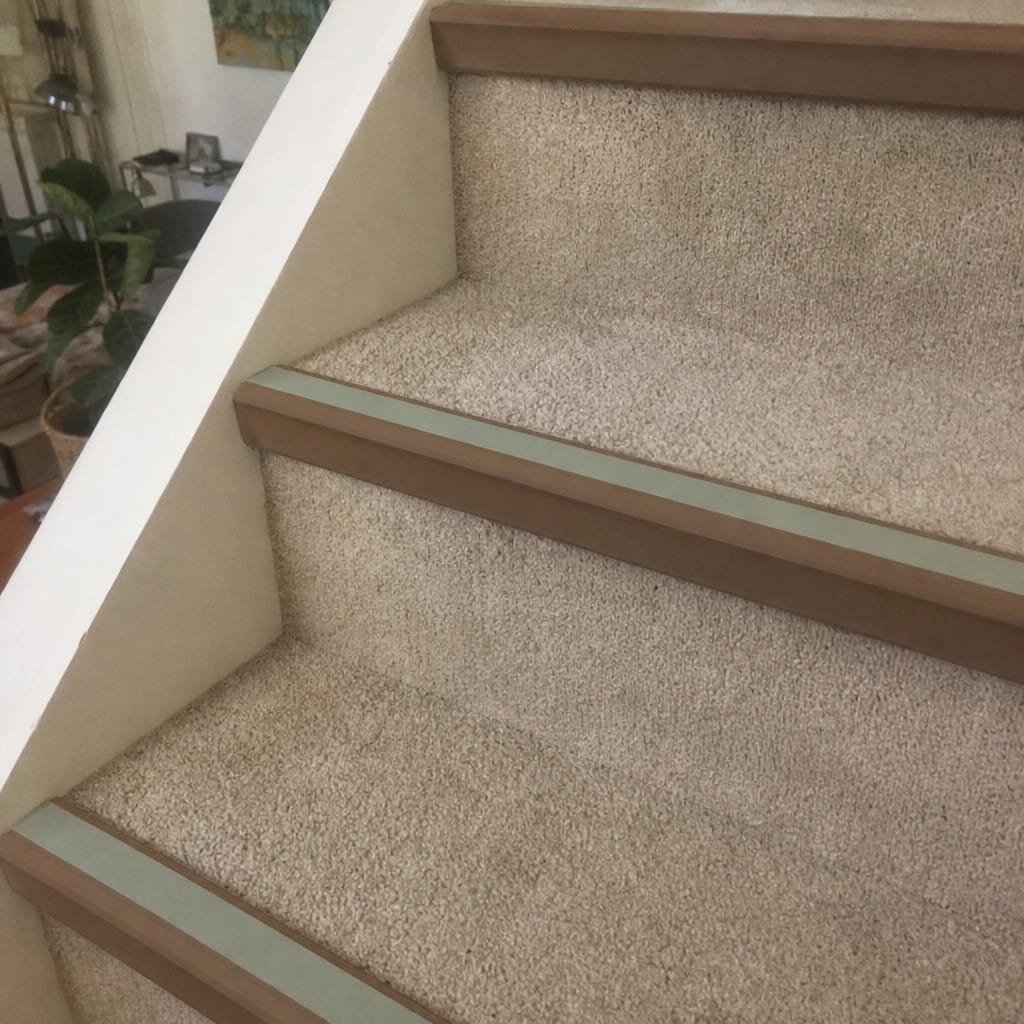 Customer photo review of Single Channel Stair Nosing 2.75m | Rake Back | Aluminium with PVC Insert