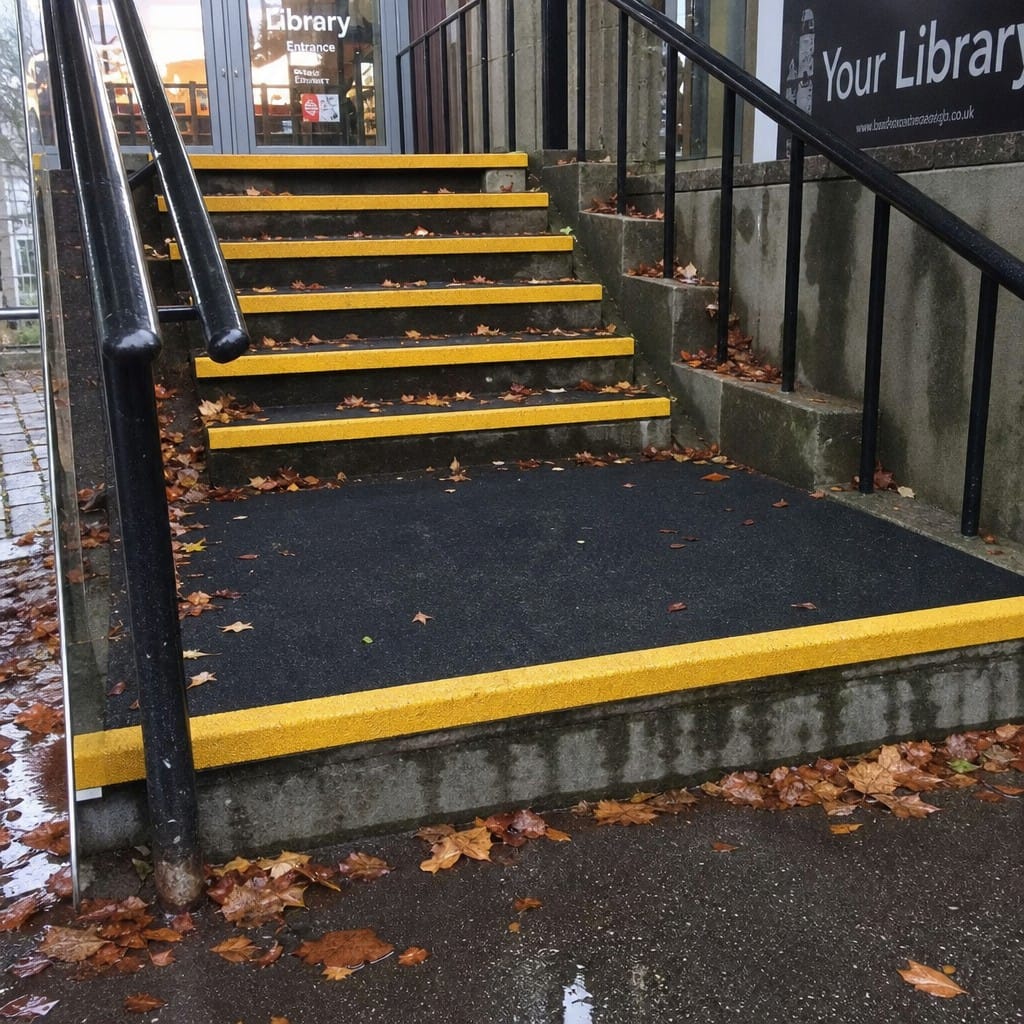 Customer photo review of GRP Stair Landing Covers Non Slip Building Regulations