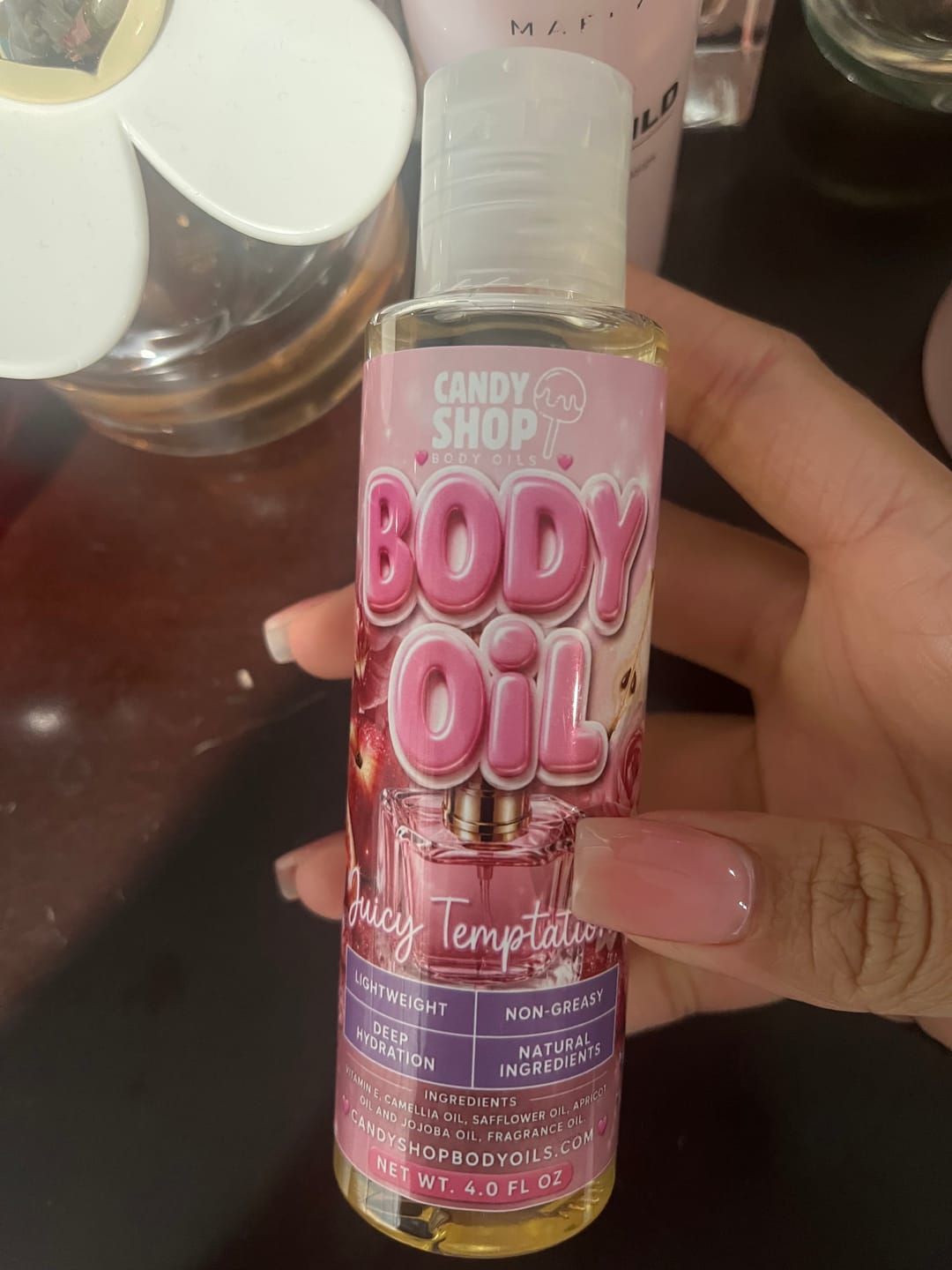 Customer photo review of Juicy Temptation Body Oil