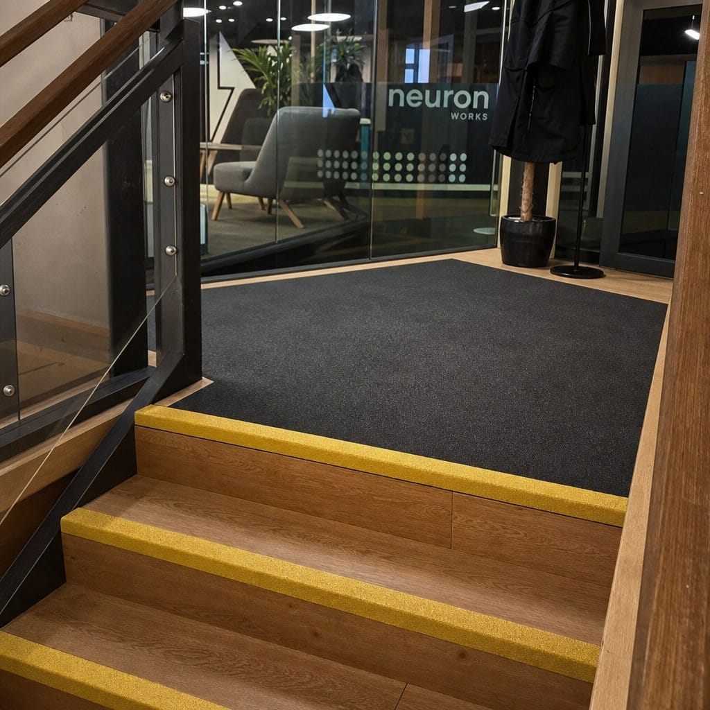 Customer photo review of GRP Stair Landing Covers Non Slip Building Regulations