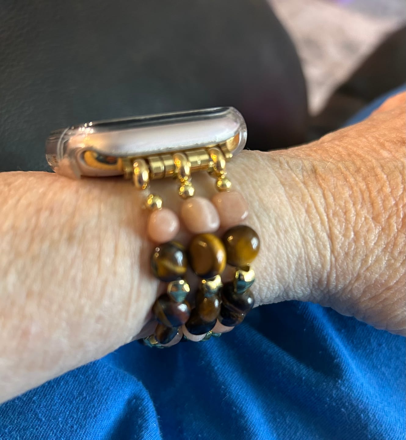 Customer photo review of Autumn Ember Stretch Apple Watch Strap