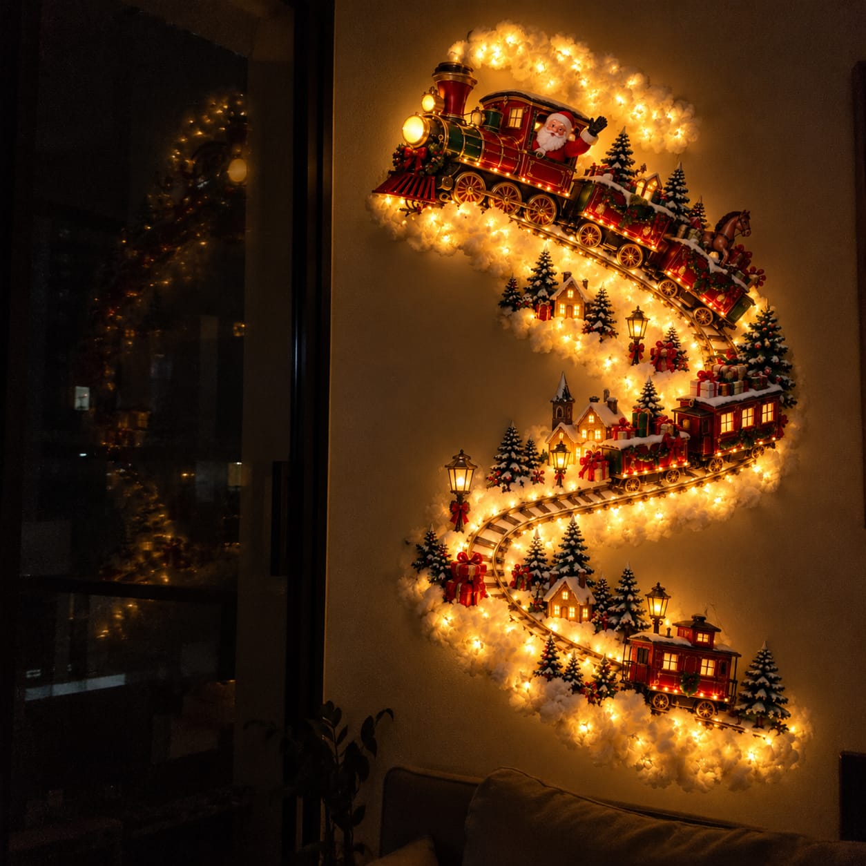 Customer photo review of Decoración Navideña de Pared con Luces