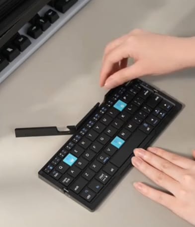 Customer photo review of AA OOS TypeNest™ Foldable Bluetooth Keyboard with Stand — Pairs 3 Devices