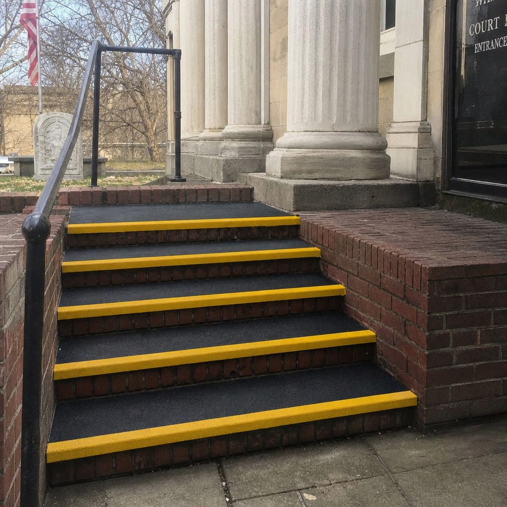Customer photo review of GRP Stair Landing Covers Non Slip Building Regulations