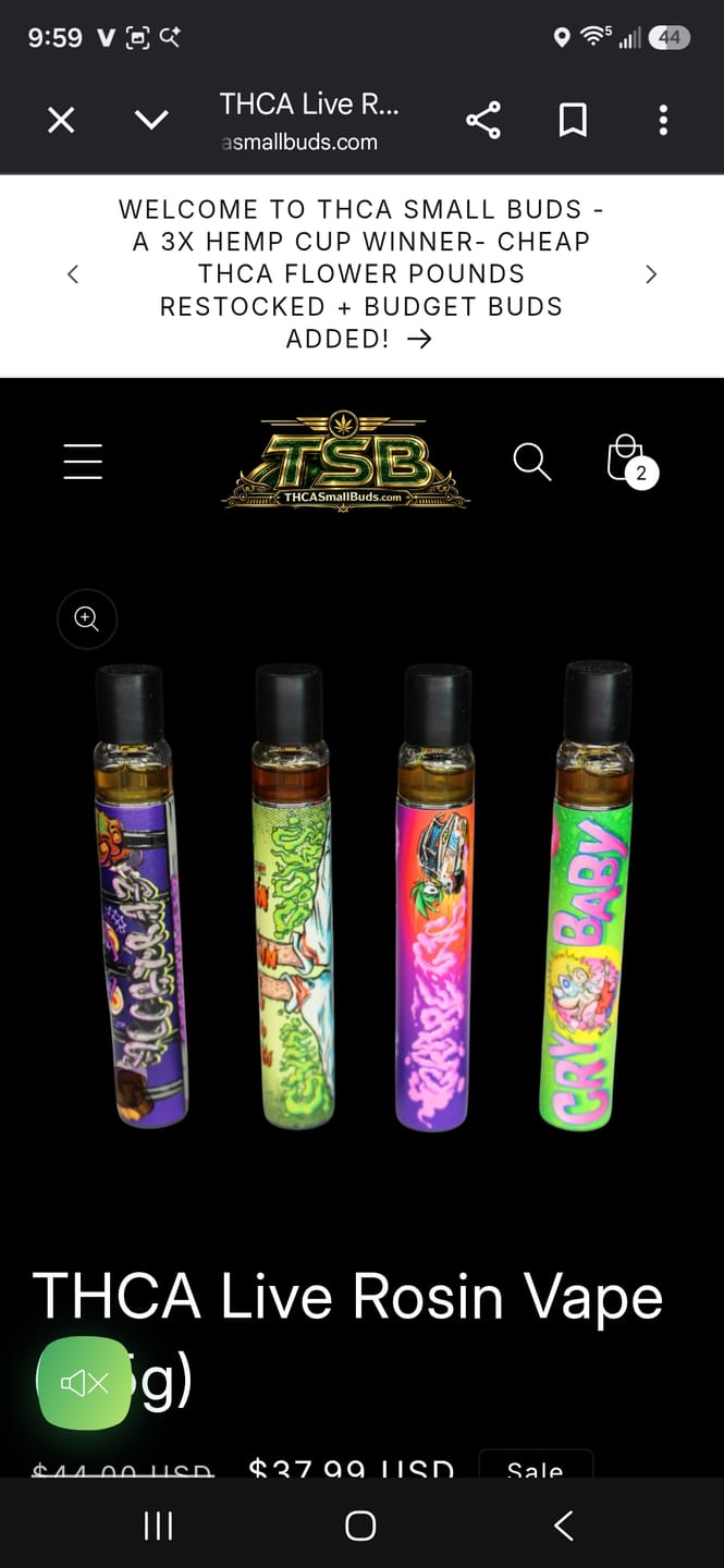 Customer photo review of THCA Live Rosin Vape (0.5g)