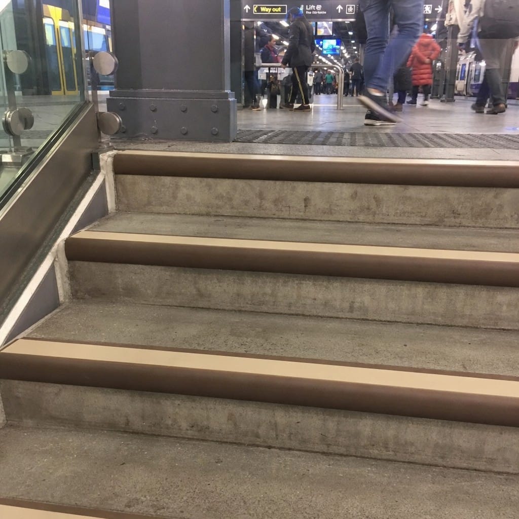 Customer photo review of Bullnose Stair Nosing 70mm Aluminium Single Channel PVC