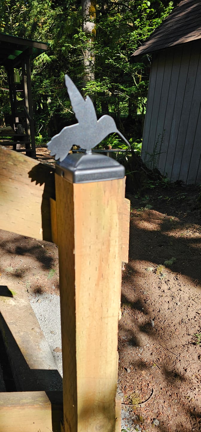 Customer photo review of Hummingbird Post Cap (Multiple Post Sizes Available)