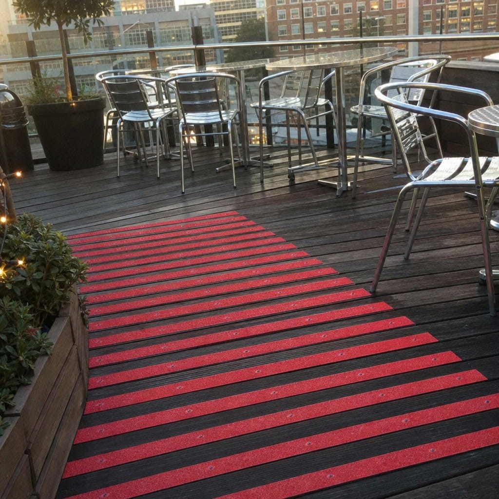 Customer photo review of Grit Non Slip Decking Strips 90mm GRP Fine Surface